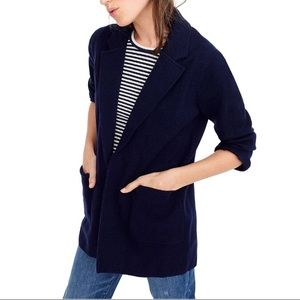J Crew Navy Blue Sweater Blazer XS
